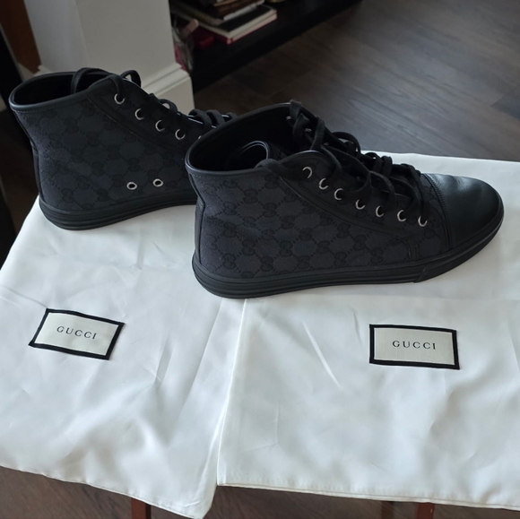 Gucci Pre-owned Black High-Top Womens Cloth Cross Trainers - Picture 2 of 8